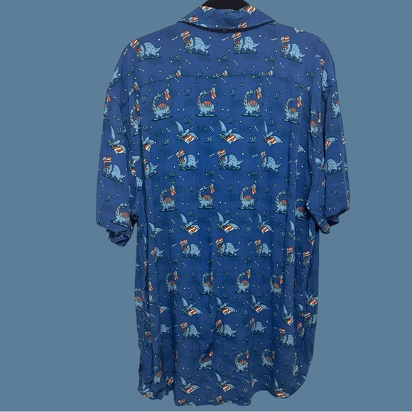 Tipsy Elves Fossilized Flag Print‎ Men's 2XL Shirt 4th of July Ltd Edition - Picture 3 of 11